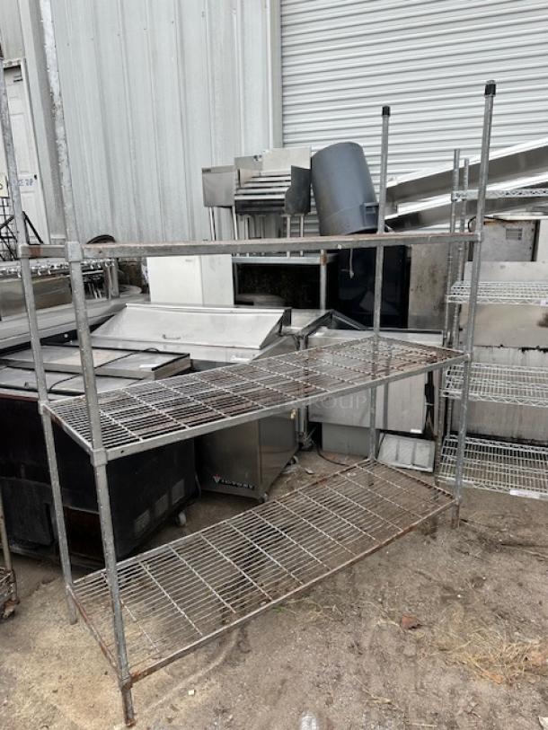 One Metal Shelf With 3 Shelves. 60X24X74 - Image 1 of 1