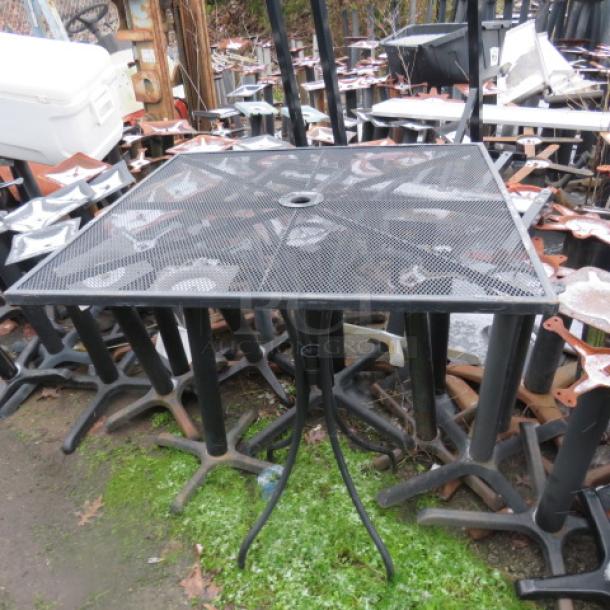 One Black Metal Bar Height Patio Table. 36X36X42. - Image 1 of 1