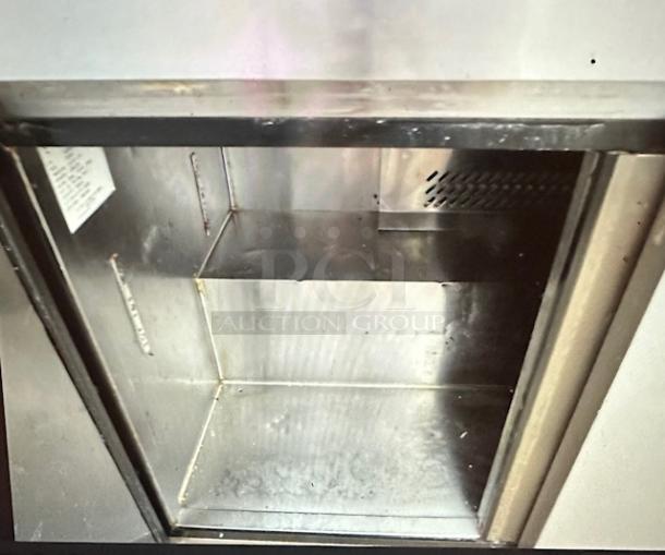 One Supra 3 Door Refrigerated Pizza Prep Table On Casters. Model# SSPT3R-1. 115 Volt. 72.5X30X43.5. - Image 2 of 2