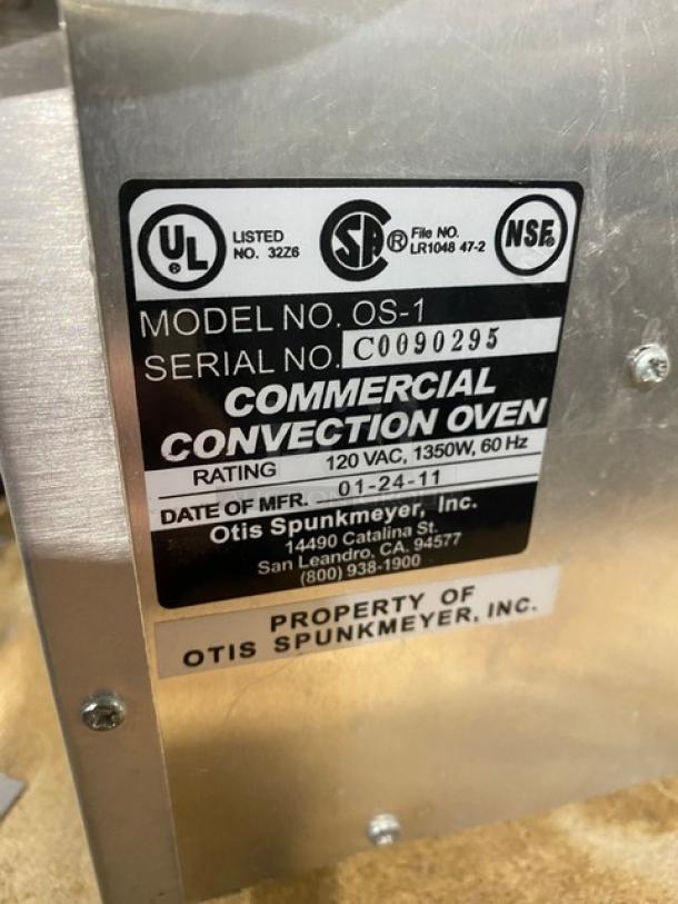 WOW! Otis Spunkmeyer Commercial Electric Powered Countertop Convection Cookie Oven! With 3 Stainless Steel Cookie Trays! 120V! Model: OS-1 SN: C0090295! - Image 5 of 8