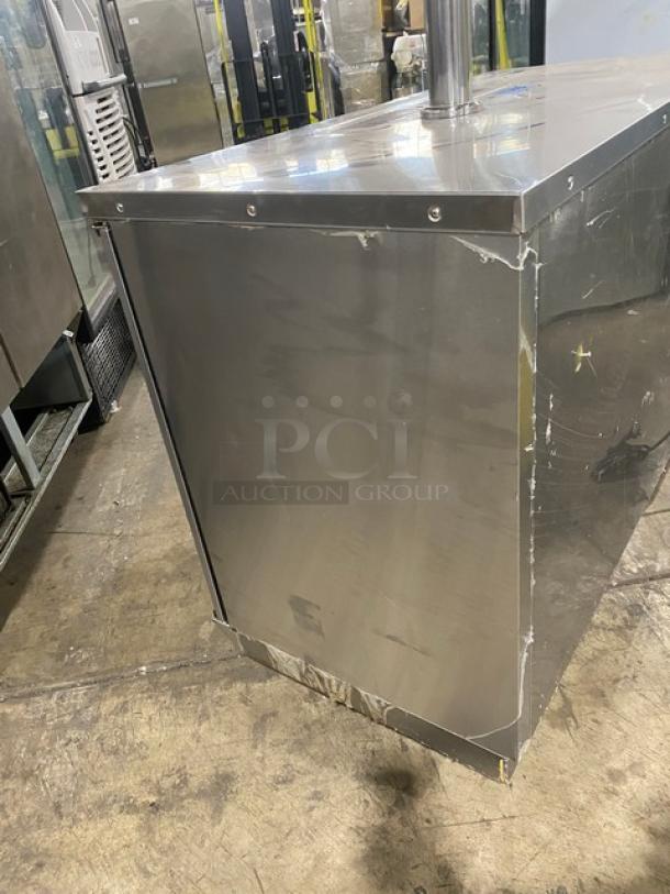 Atosa Commercial Kegerator Beer Dispenser! With Single Tower Double Tap! With 2 Door Refrigerated Storage Underneath! All Stainless Steel! On Casters! 115V 1Phase! Model: MKC58 SN: MKC58AUS100318091600C40018! - Image 3 of 8