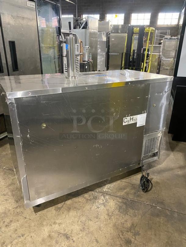 Atosa Commercial Kegerator Beer Dispenser! With Single Tower Double Tap! With 2 Door Refrigerated Storage Underneath! All Stainless Steel! On Casters! 115V 1Phase! Model: MKC58 SN: MKC58AUS100318091600C40018! - Image 4 of 8