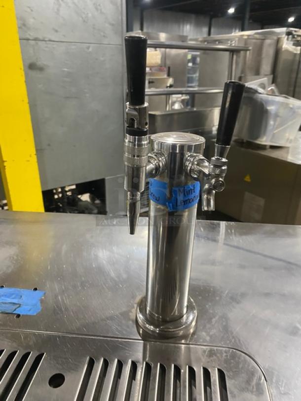 Atosa Commercial Kegerator Beer Dispenser! With Single Tower Double Tap! With 2 Door Refrigerated Storage Underneath! All Stainless Steel! On Casters! 115V 1Phase! Model: MKC58 SN: MKC58AUS100318091600C40018! - Image 5 of 8