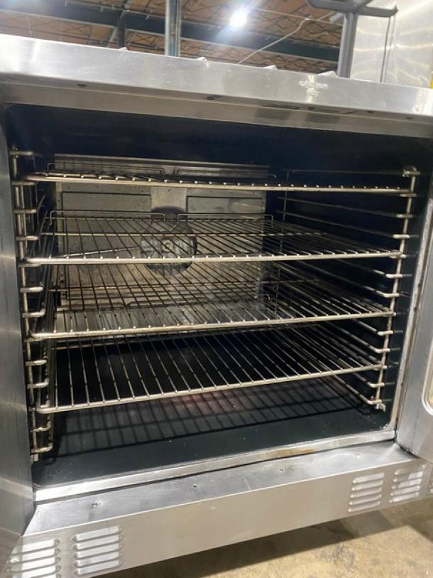 GREAT! Garland Master 200 Series Commercial Natural Gas Powered Single Deck Convection Oven! All Stainless Steel! With Metal Oven Racks! With Legs! - Image 6 of 9