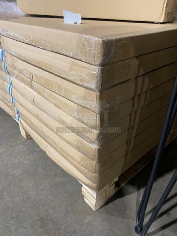 Brand New! Red Oak 48 Inch Round 1.5" Thick BUTCHER BLOCK Style Walnut Finish Dining Table! On Heavy Duty Metal Legs! - Image 8 of 9