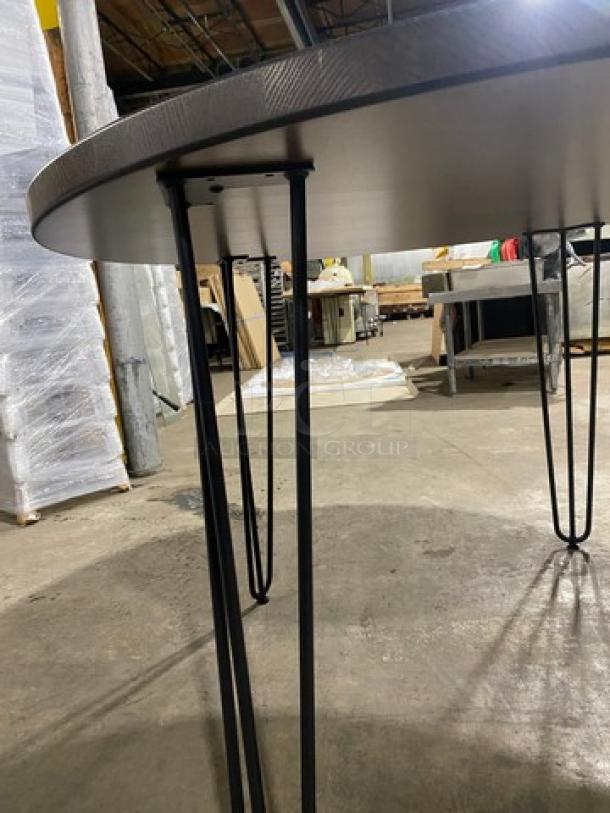 Brand New! Red Oak 48 Inch Round 1.5" Thick BUTCHER BLOCK Style Walnut Finish Dining Table! On Heavy Duty Metal Legs! - Image 6 of 9