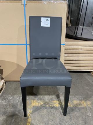 Brand New! Dark Charcoal Silhouette Dining Chairs! 5X Your Bid!