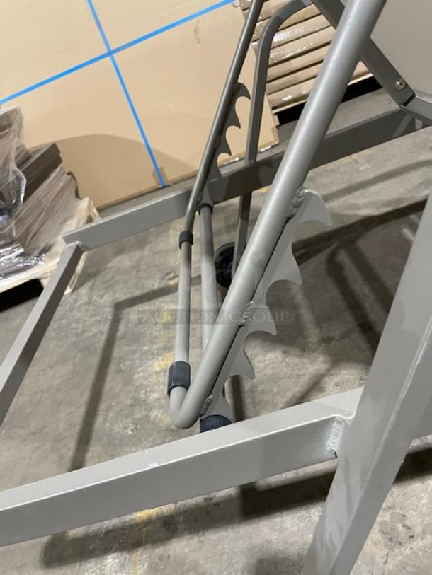 Brand New! Adjustable Outdoor Khaki Tan Lounge Chairs! With Rear Wheels! 2X Your Bid! - Image 3 of 8