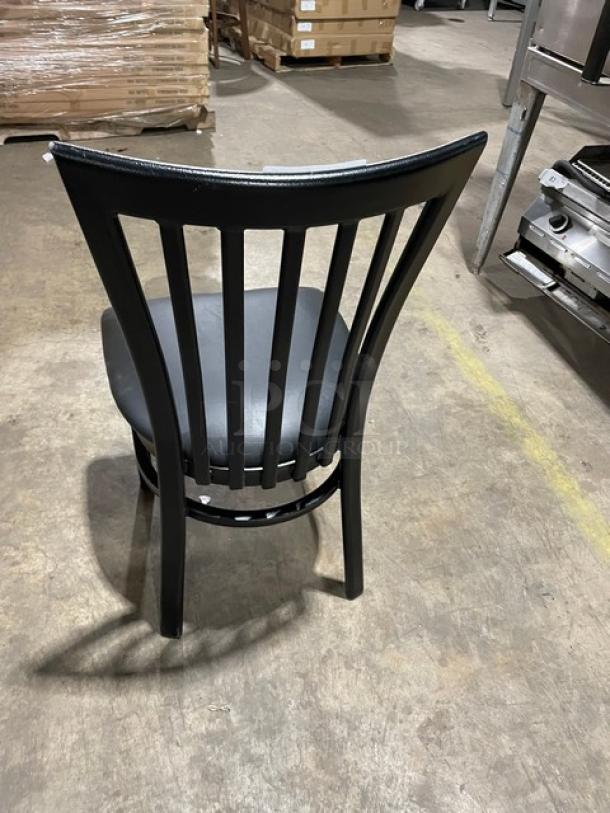 Brand New! Vertical Slat Back Black Cushioned Dining Chairs! 5X Your Bid! - Image 3 of 6