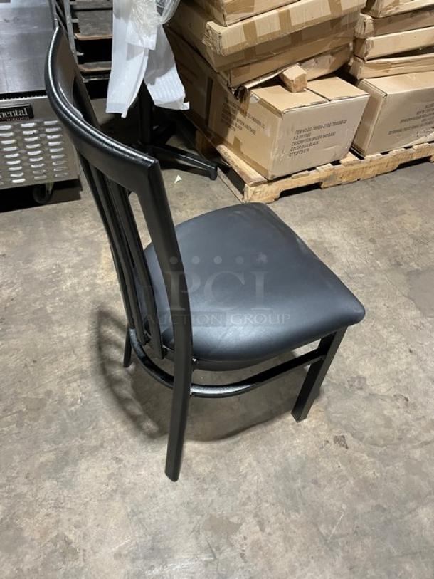 Brand New! Vertical Slat Back Black Cushioned Dining Chairs! 5X Your Bid! - Image 4 of 6