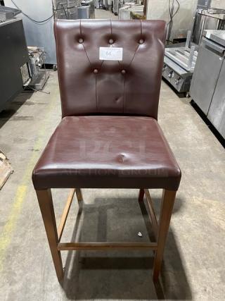 Brand New! Chocolate Brown Bar & Counter Stool! With Wooden Base!