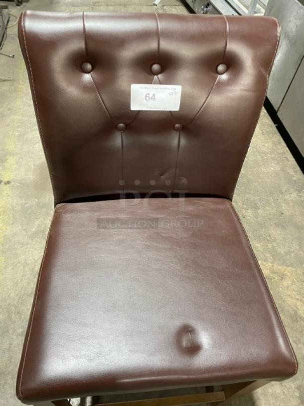 Brand New! Chocolate Brown Bar & Counter Stool! With Wooden Base! - Image 5 of 7