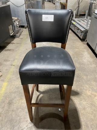 Brand New! Black Onyx Counter & Bar Stool! With Wooden Base!
