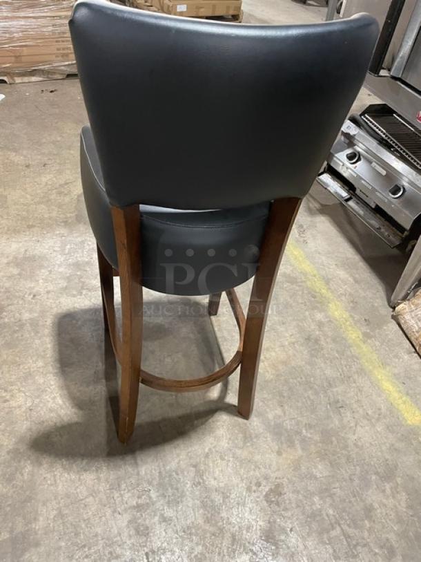 Brand New! Black Onyx Counter & Bar Stool! With Wooden Base! - Image 3 of 7