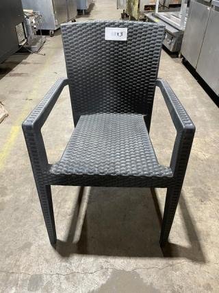 Brand New! Rainbow Outdoor Starlux Series Anthracite Wicker Stackable Outdoor Dining Chairs! Made of UV Resistant Resin Reinforced With Glass Fiber! 3X Your Bid!