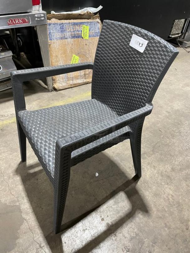 Brand New! Rainbow Outdoor Starlux Series Anthracite Wicker Stackable Outdoor Dining Chairs! Made of UV Resistant Resin Reinforced With Glass Fiber! 3X Your Bid! - Image 2 of 6