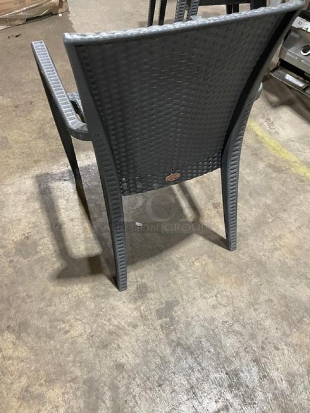 Brand New! Rainbow Outdoor Starlux Series Anthracite Wicker Stackable Outdoor Dining Chairs! Made of UV Resistant Resin Reinforced With Glass Fiber! 3X Your Bid! - Image 3 of 6