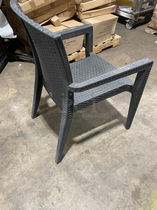 Brand New! Rainbow Outdoor Starlux Series Anthracite Wicker Stackable Outdoor Dining Chairs! Made of UV Resistant Resin Reinforced With Glass Fiber! 3X Your Bid! - Image 4 of 6