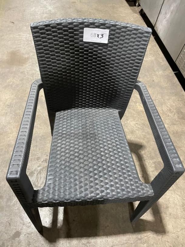 Brand New! Rainbow Outdoor Starlux Series Anthracite Wicker Stackable Outdoor Dining Chairs! Made of UV Resistant Resin Reinforced With Glass Fiber! 3X Your Bid! - Image 5 of 6