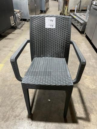 Brand New! Rainbow Outdoor Starlux Series Anthracite Wicker Stackable Outdoor Dining Chairs! Made of UV Resistant Resin Reinforced With Glass Fiber! 4X Your Bid!