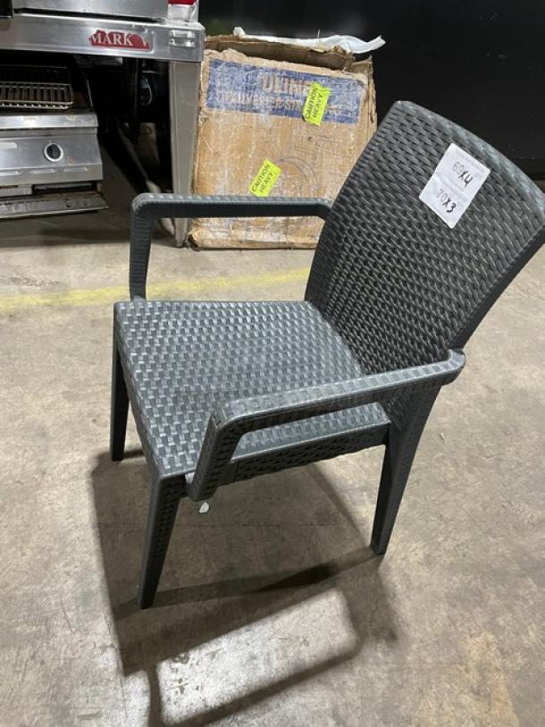 Brand New! Rainbow Outdoor Starlux Series Anthracite Wicker Stackable Outdoor Dining Chairs! Made of UV Resistant Resin Reinforced With Glass Fiber! 4X Your Bid! - Image 2 of 7