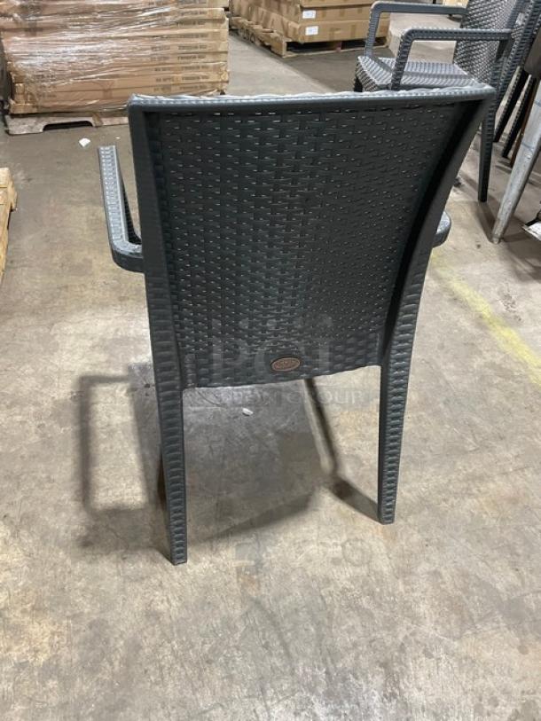 Brand New! Rainbow Outdoor Starlux Series Anthracite Wicker Stackable Outdoor Dining Chairs! Made of UV Resistant Resin Reinforced With Glass Fiber! 4X Your Bid! - Image 3 of 7