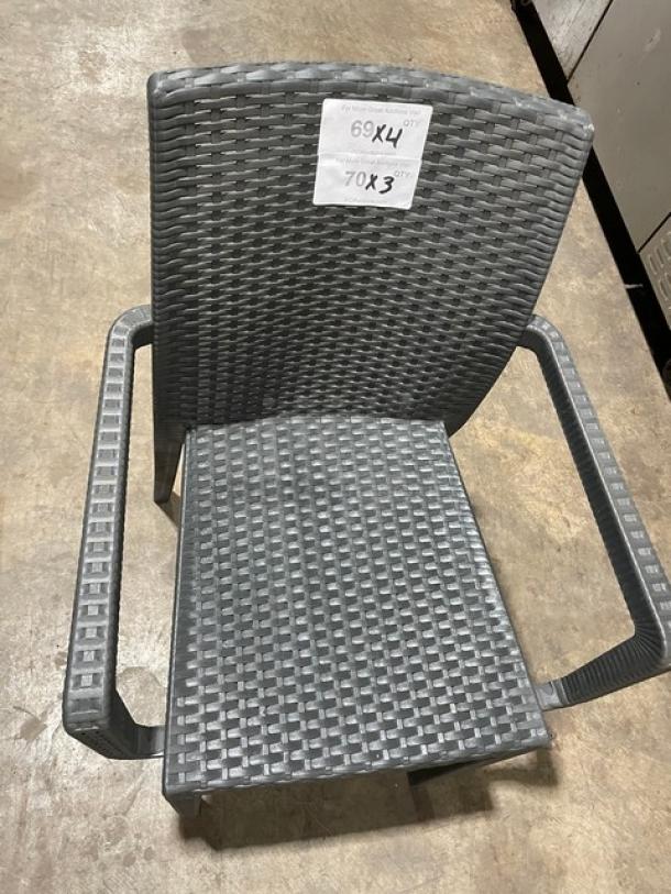 Brand New! Rainbow Outdoor Starlux Series Anthracite Wicker Stackable Outdoor Dining Chairs! Made of UV Resistant Resin Reinforced With Glass Fiber! 4X Your Bid! - Image 5 of 7