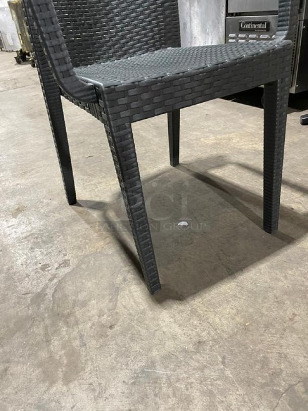 Brand New! Rainbow Outdoor Starlux Series Anthracite Wicker Stackable Outdoor Dining Chairs! Made of UV Resistant Resin Reinforced With Glass Fiber! 4X Your Bid! - Image 6 of 7