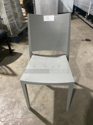 Brand New! Stackable Gray Resin Dining Chair! Suitable For Indoor & Outdoor Use!