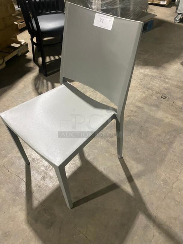 Brand New! Stackable Gray Resin Dining Chair! Suitable For Indoor & Outdoor Use! - Image 2 of 6