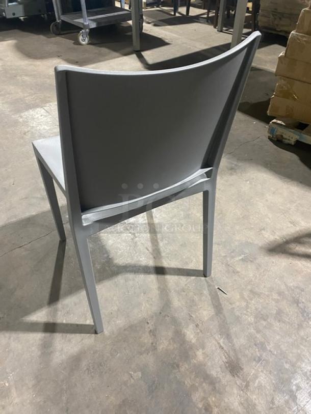 Brand New! Stackable Gray Resin Dining Chair! Suitable For Indoor & Outdoor Use! - Image 3 of 6