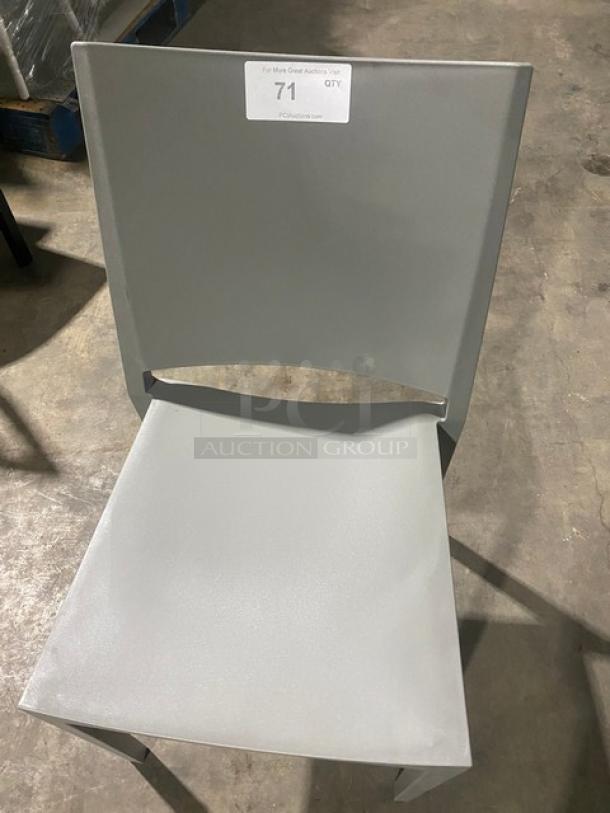 Brand New! Stackable Gray Resin Dining Chair! Suitable For Indoor & Outdoor Use! - Image 5 of 6