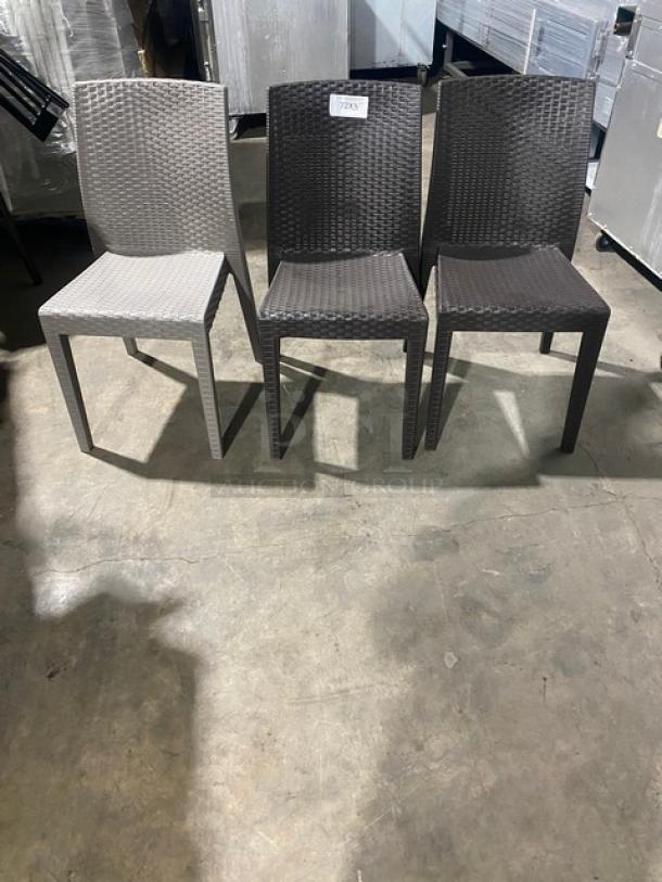 Brand New! RainbowOutdoor Wicker Stackable Outdoor Dining Chairs! Made of UV Resistant Resin Reinforced With Glass Fiber! 3X Your Bid! - Image 1 of 8