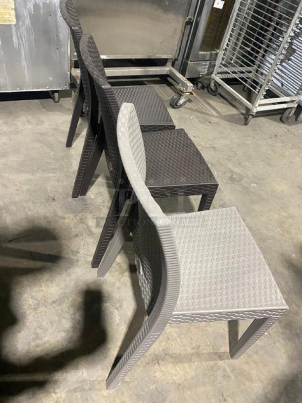 Brand New! RainbowOutdoor Wicker Stackable Outdoor Dining Chairs! Made of UV Resistant Resin Reinforced With Glass Fiber! 3X Your Bid! - Image 4 of 8