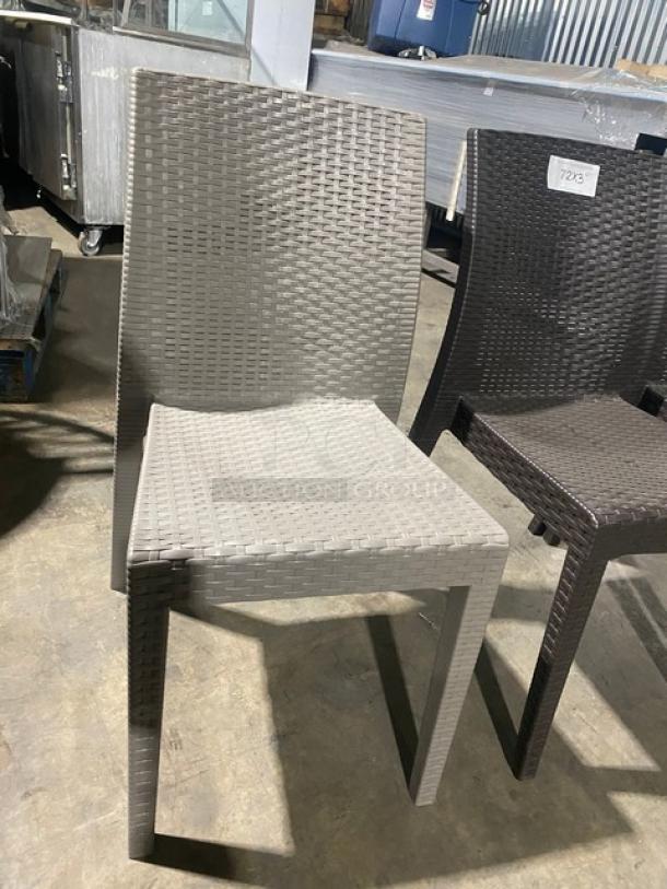 Brand New! RainbowOutdoor Wicker Stackable Outdoor Dining Chairs! Made of UV Resistant Resin Reinforced With Glass Fiber! 3X Your Bid! - Image 6 of 8