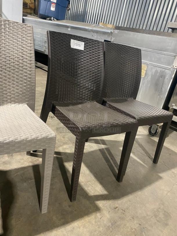Brand New! RainbowOutdoor Wicker Stackable Outdoor Dining Chairs! Made of UV Resistant Resin Reinforced With Glass Fiber! 3X Your Bid! - Image 7 of 8
