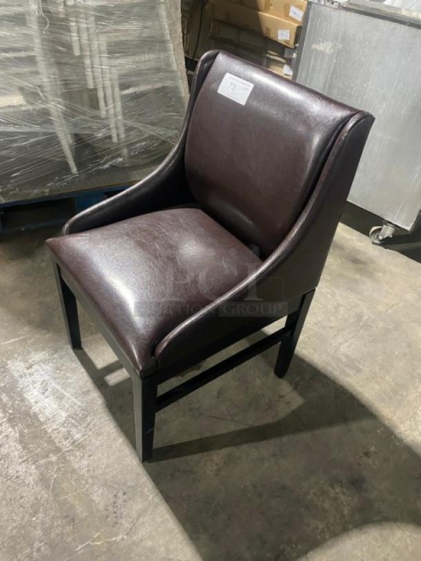 Brand New! Chocolate Brown Dining Side Chair! With Arms! - Image 2 of 7