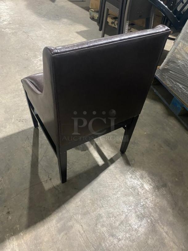 Brand New! Chocolate Brown Dining Side Chair! With Arms! - Image 3 of 7