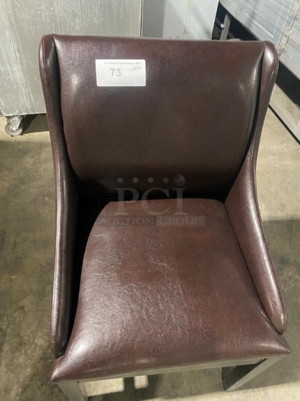 Brand New! Chocolate Brown Dining Side Chair! With Arms! - Image 5 of 7