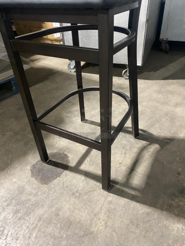 Brand New! Vertical Slat Back Black Cushioned Counter & Bar Stool! - Image 6 of 8