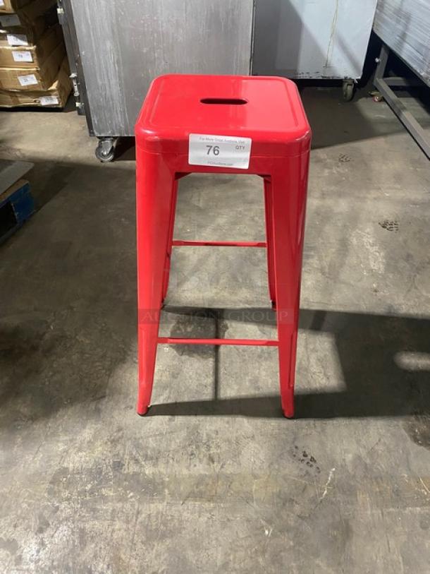 Brand New! Alloy Series Ruby Red Backless Counter & Bar Stool! Suitable For Indoor & Outdoor Use! - Image 1 of 6