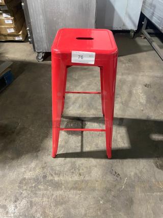 Brand New! Alloy Series Ruby Red Backless Counter & Bar Stool! Suitable For Indoor & Outdoor Use!