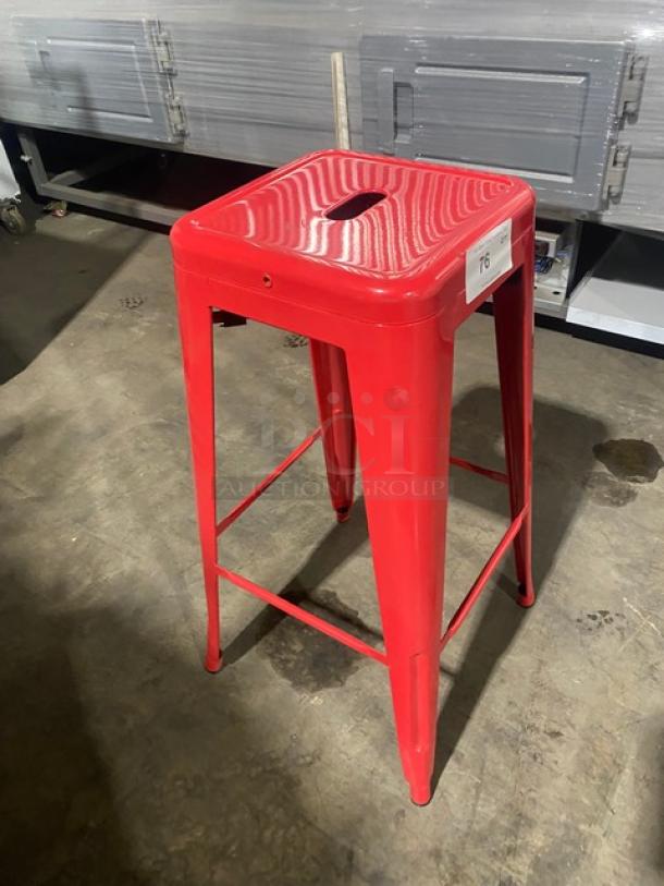 Brand New! Alloy Series Ruby Red Backless Counter & Bar Stool! Suitable For Indoor & Outdoor Use! - Image 2 of 6