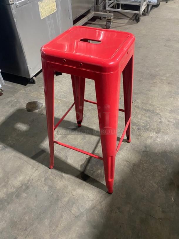 Brand New! Alloy Series Ruby Red Backless Counter & Bar Stool! Suitable For Indoor & Outdoor Use! - Image 3 of 6