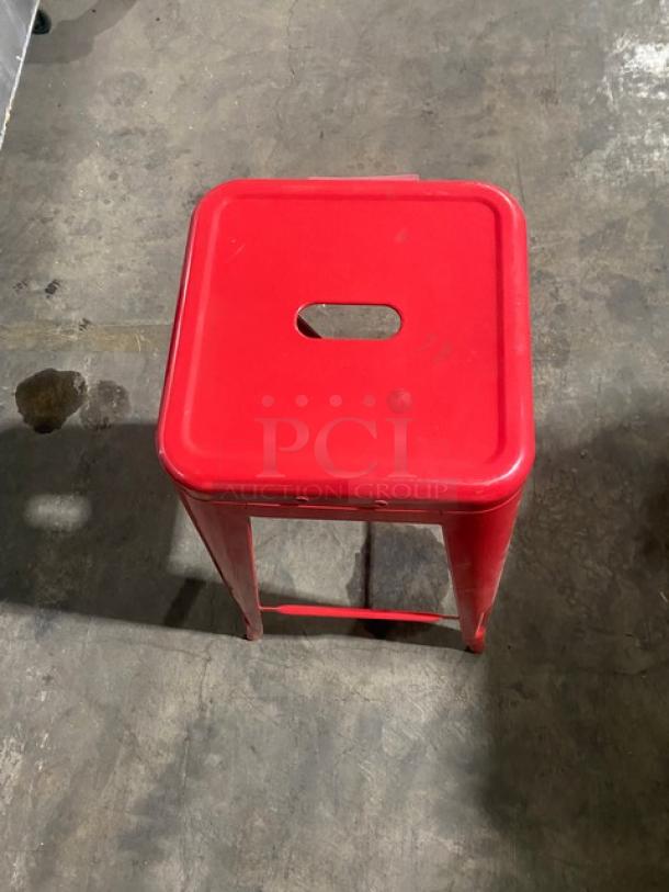 Brand New! Alloy Series Ruby Red Backless Counter & Bar Stool! Suitable For Indoor & Outdoor Use! - Image 4 of 6