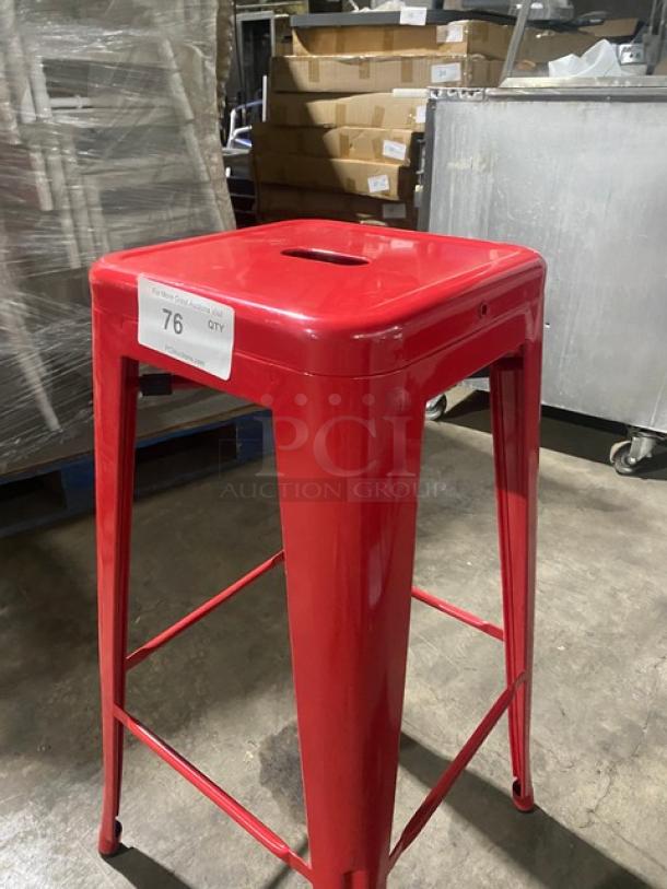 Brand New! Alloy Series Ruby Red Backless Counter & Bar Stool! Suitable For Indoor & Outdoor Use! - Image 6 of 6