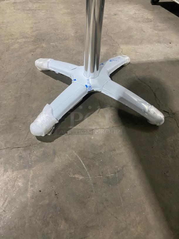 Brand New In The Box!  Contempo 36 By 36 Driftwood Dining Table! On Polihed Base! - Image 9 of 12