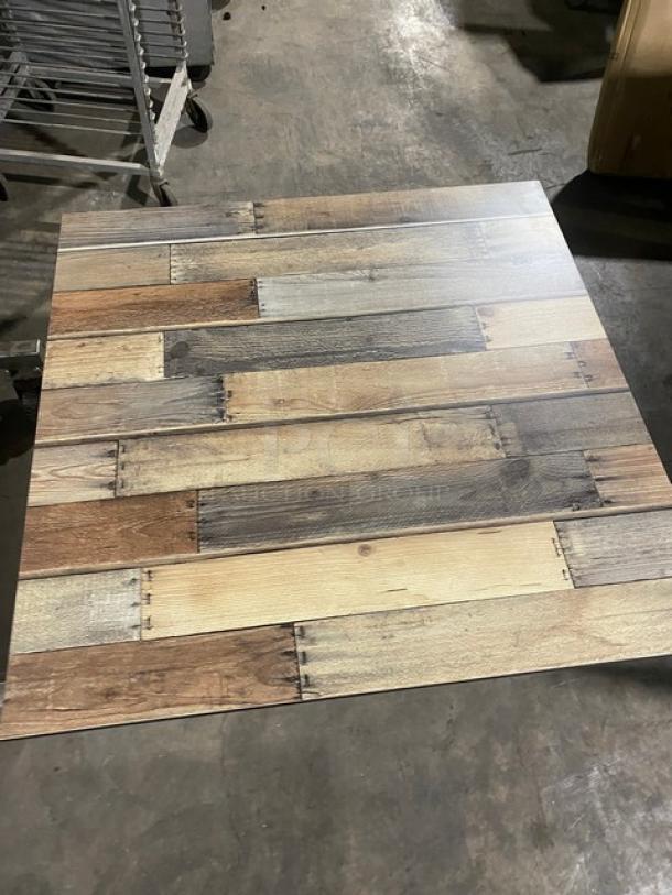 Brand New In The Box!  Contempo 36 By 36 Driftwood Dining Table! On Polihed Base! - Image 5 of 12