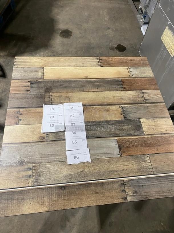 Brand New In The Box!  Contempo 36 By 36 Driftwood Dining Table! On Polihed Base! - Image 6 of 12