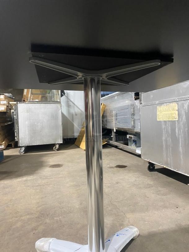 Brand New In The Box!  Contempo 36 By 36 Driftwood Dining Table! On Polihed Base! - Image 8 of 12